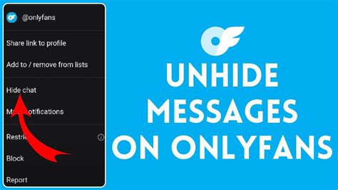 how to delete message on onlyfans|How To Unhide Messages On OnlyFans: A Step